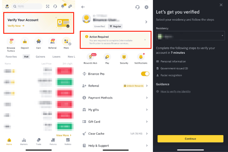 KYC Verification screen (General UI)