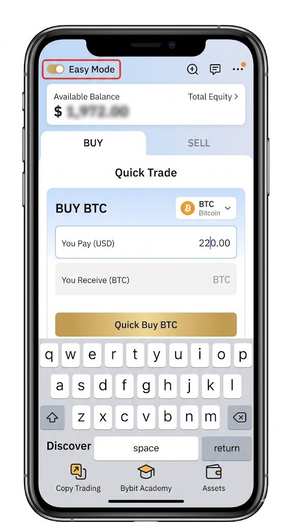 Best Crypto Exchange for Beginners 2026-Bybit Easy Mode interface for beginners 2026