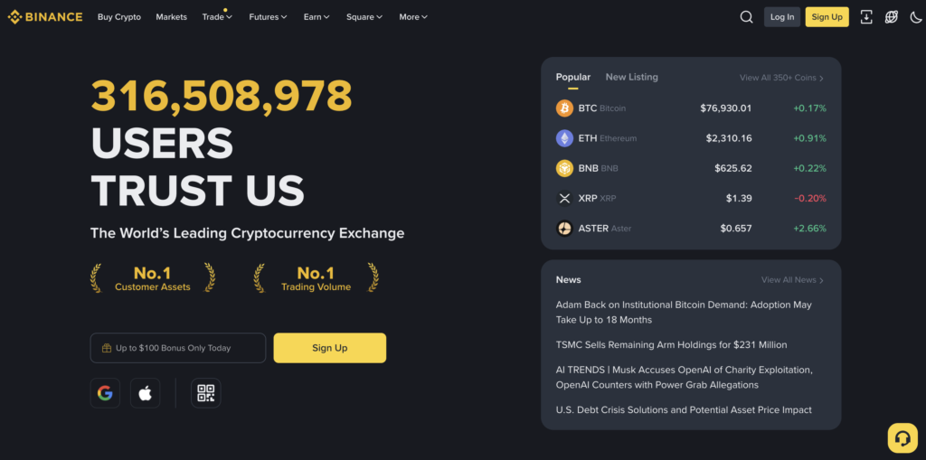 binance homepage 2026 — how to register with referral code