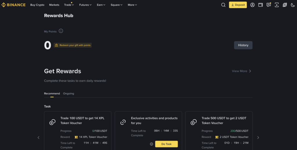 binance rewards hub 2026 — welcome bonus tasks after referral code ZM6OEWQ7 signup