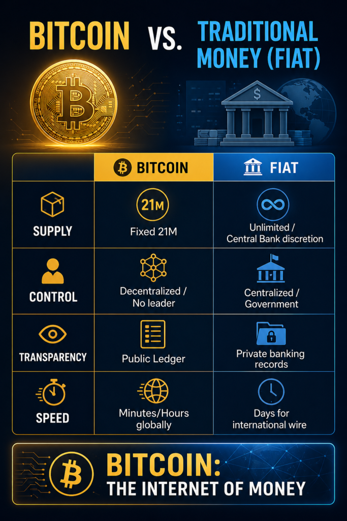 bitcoin vs fiat money comparison infographic 2026 — Ocbcrypto