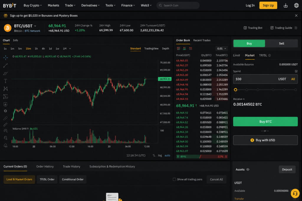 how to buy bitcoin for beginners 2026-Bybit's Bitcoin purchasing interface
