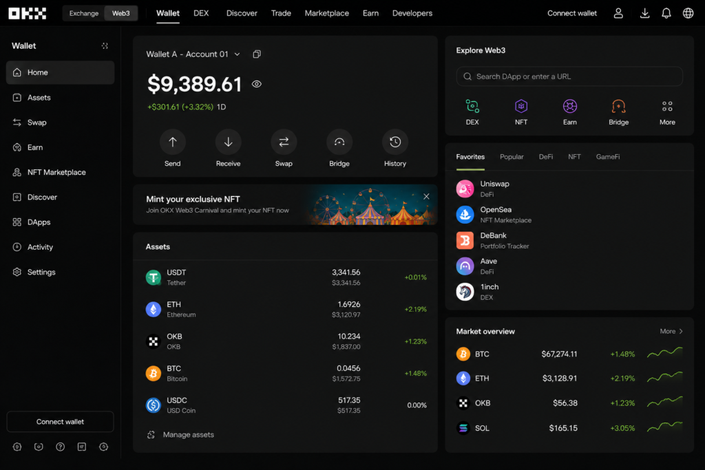 okx review 2026-OKX Web3 wallet interface