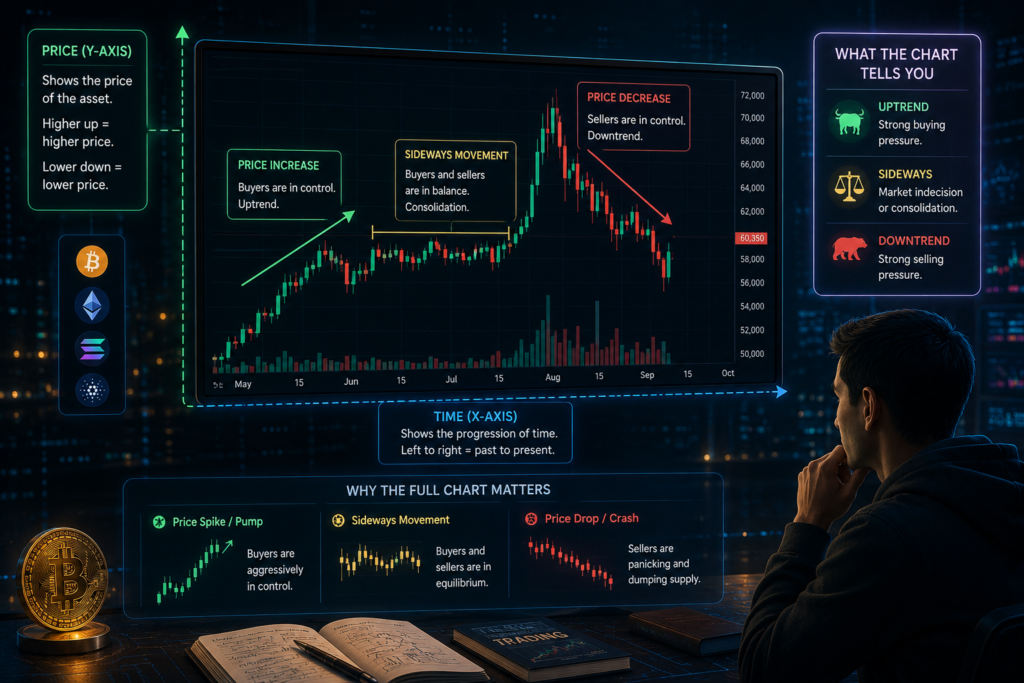 how to read crypto price chart beginners- The Anatomy of a Crypto Chart
