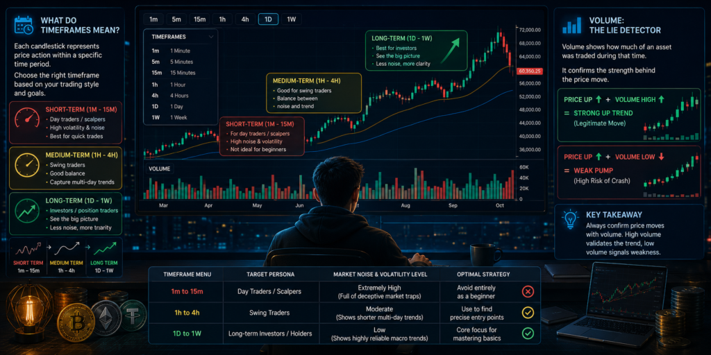 how to read crypto price chart beginners-Mastering Timeframes and Market Volume