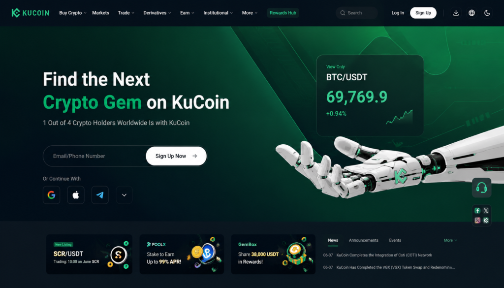 kucoin review 2026-KuCoin homepage