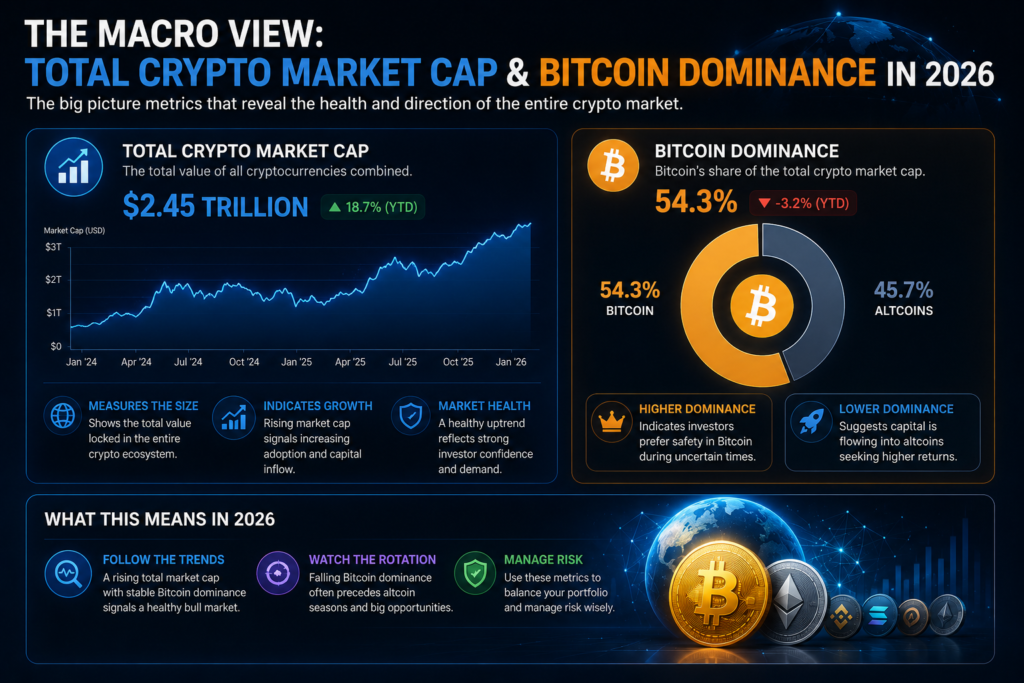 what is crypto market cap 2026-The Macro View: Total Crypto Market Cap and Bitcoin Dominance in 2026