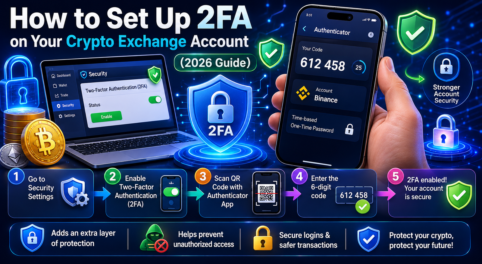 how to set up 2fa crypto exchange 2026