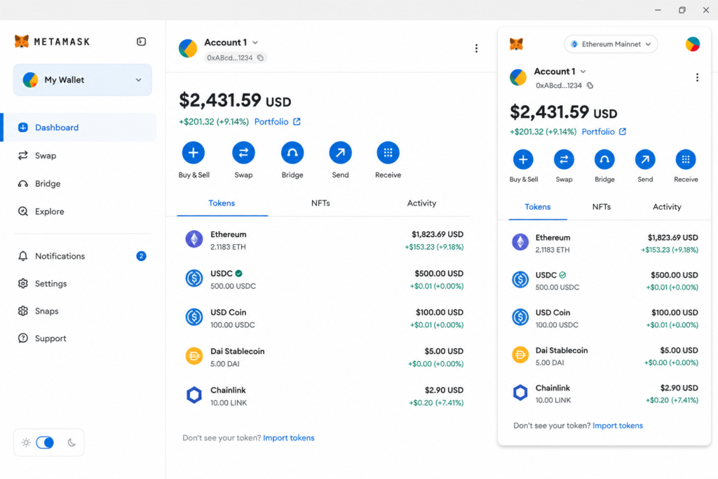 how to store crypto safely 2026-MetaMask wallet interface