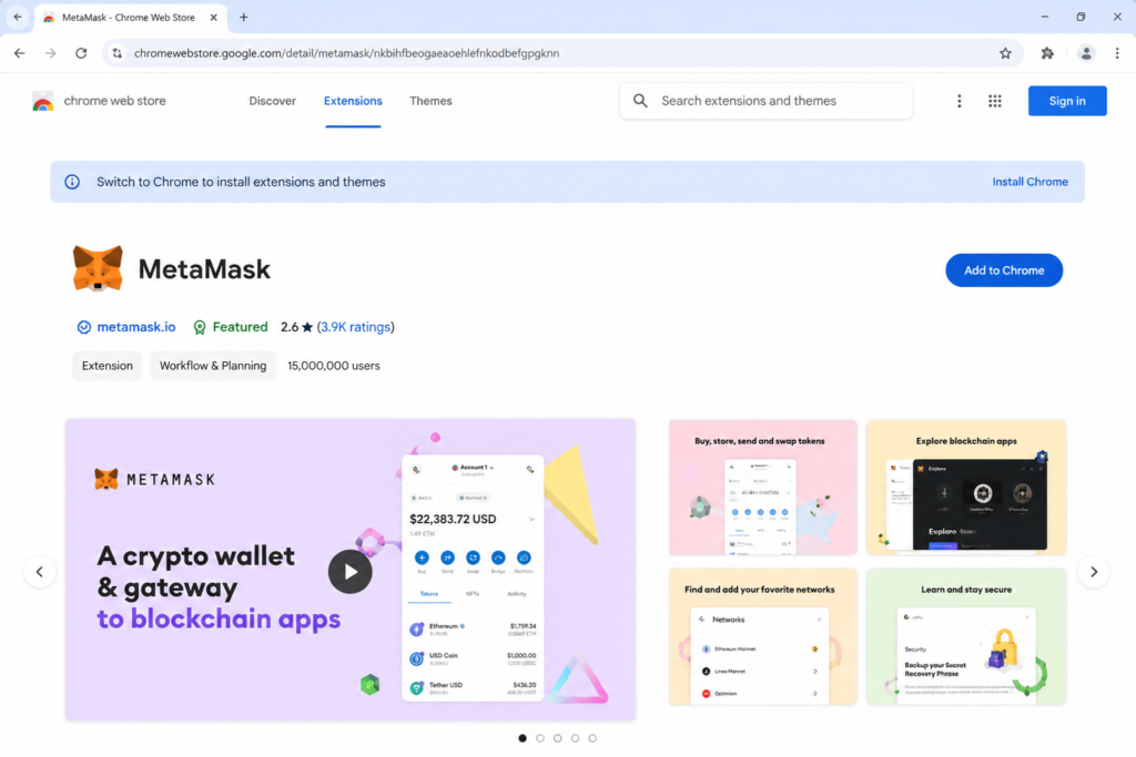 how to store crypto safely 2026-MetaMask install page (Chrome extension)