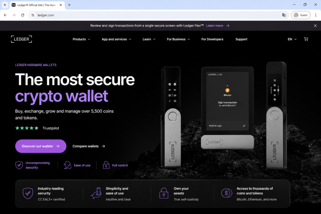 how to store crypto safely 2026-Ledger official product page