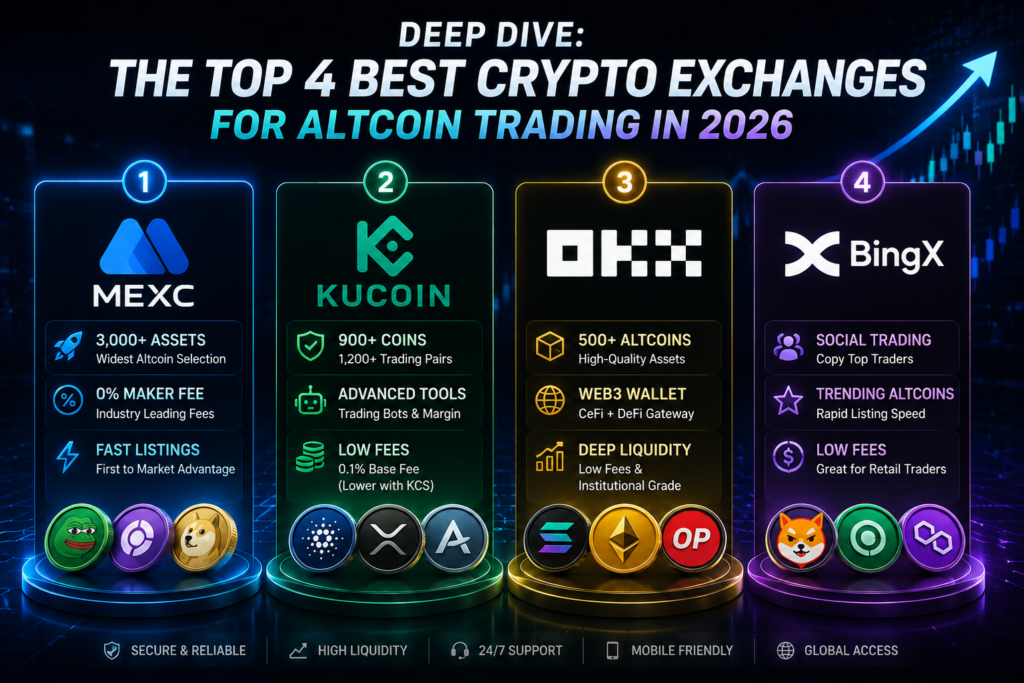 best crypto exchange altcoin trading 2026-Top 4 Best Crypto Exchanges for Altcoin Trading in 2026