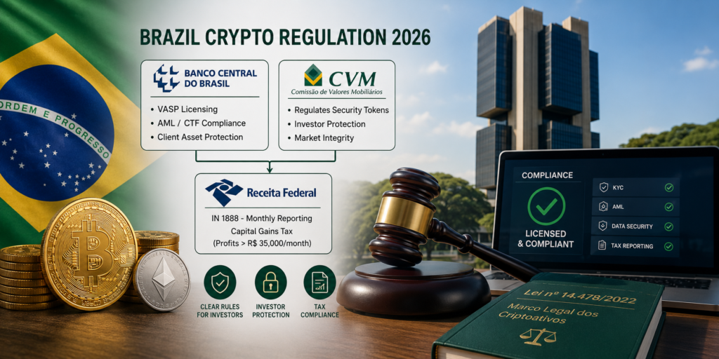 Best Crypto Exchange in Brazil 2026-Crypto Regulation in Brazil 2026 BCB, CVM, and Tax Compliance