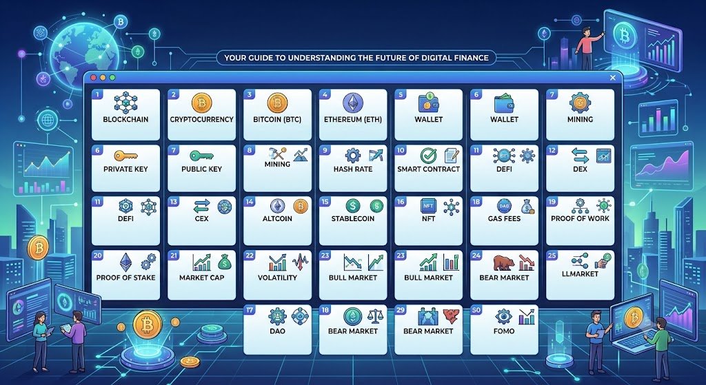 crypto glossary for beginners 2026-Crypto Glossary for Beginners 2026: 50 Essential Terms Explained Simply