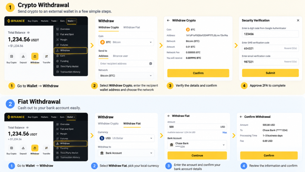 How to Use Binance Beginners 2026-How to Withdraw Funds