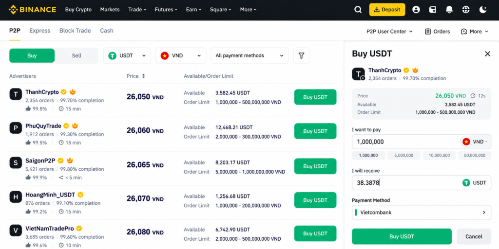 How to Use Binance P2P-Buy Order Placement Screen